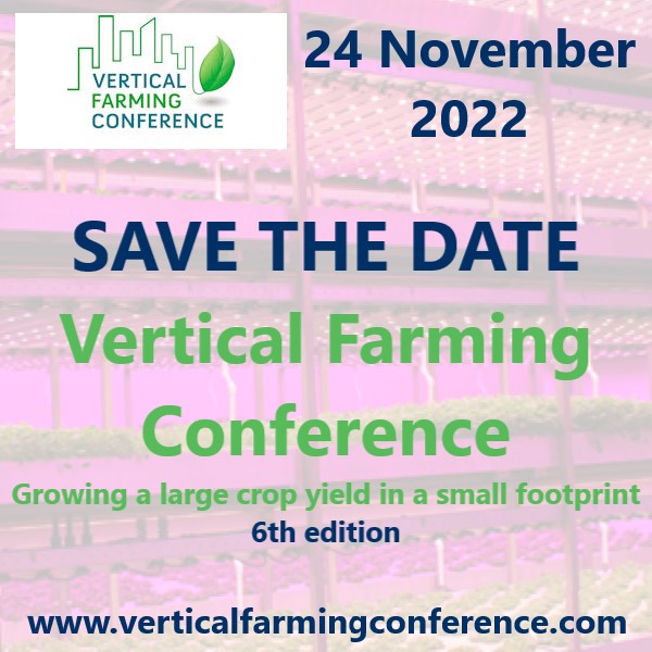 Save the Date Vertical Farming Conference, 24 November